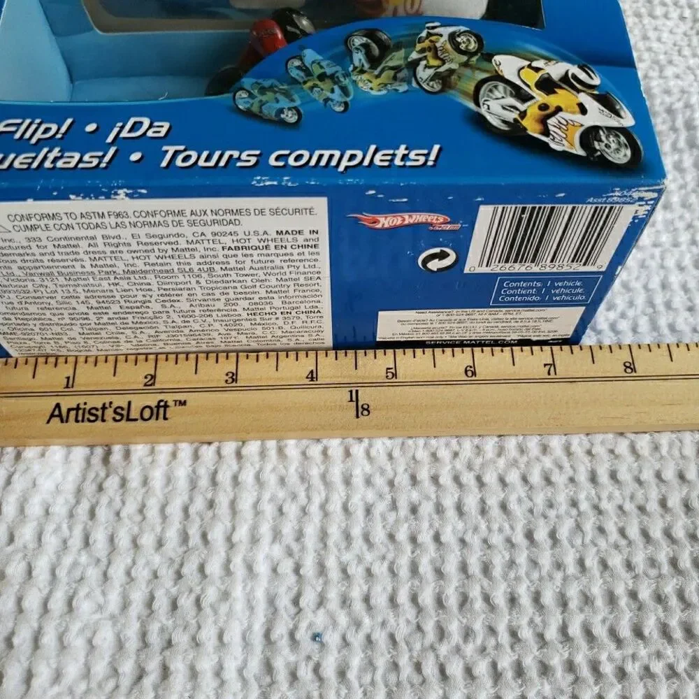 Vintage Hot Wheels Superstunt Motorcycle Stunt Rider Red White Sealed New Box
